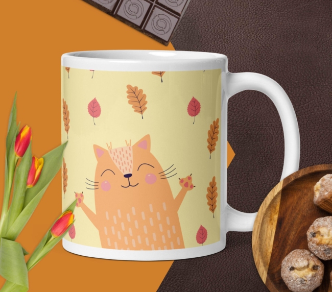 White glossy mug