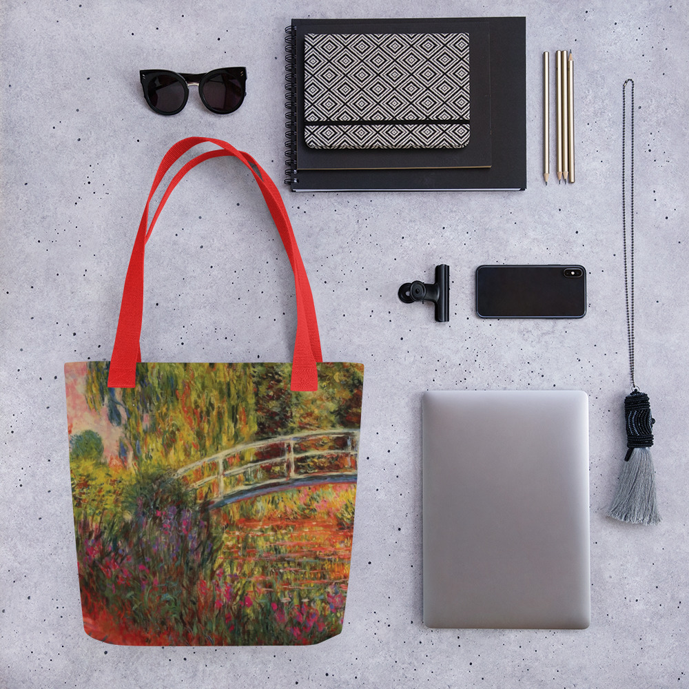 Monet Tote Bag, The Water-Lily Pond, aka the Japanese Bridge